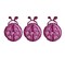 Set of 3, Mini Pink Ladybug, Insects, Embroidered, Iron on Patch
